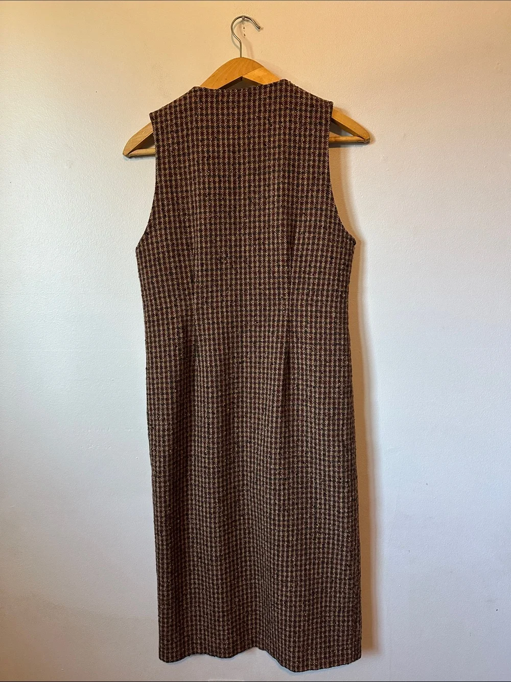 Pendleton Vintage Houndstooth Wool Midi Dress Size 8 Autumn Wedding Office Wear - Picture 6 of 15